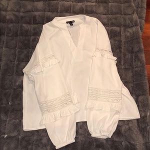 White Long Sleeve Aqua Shirt